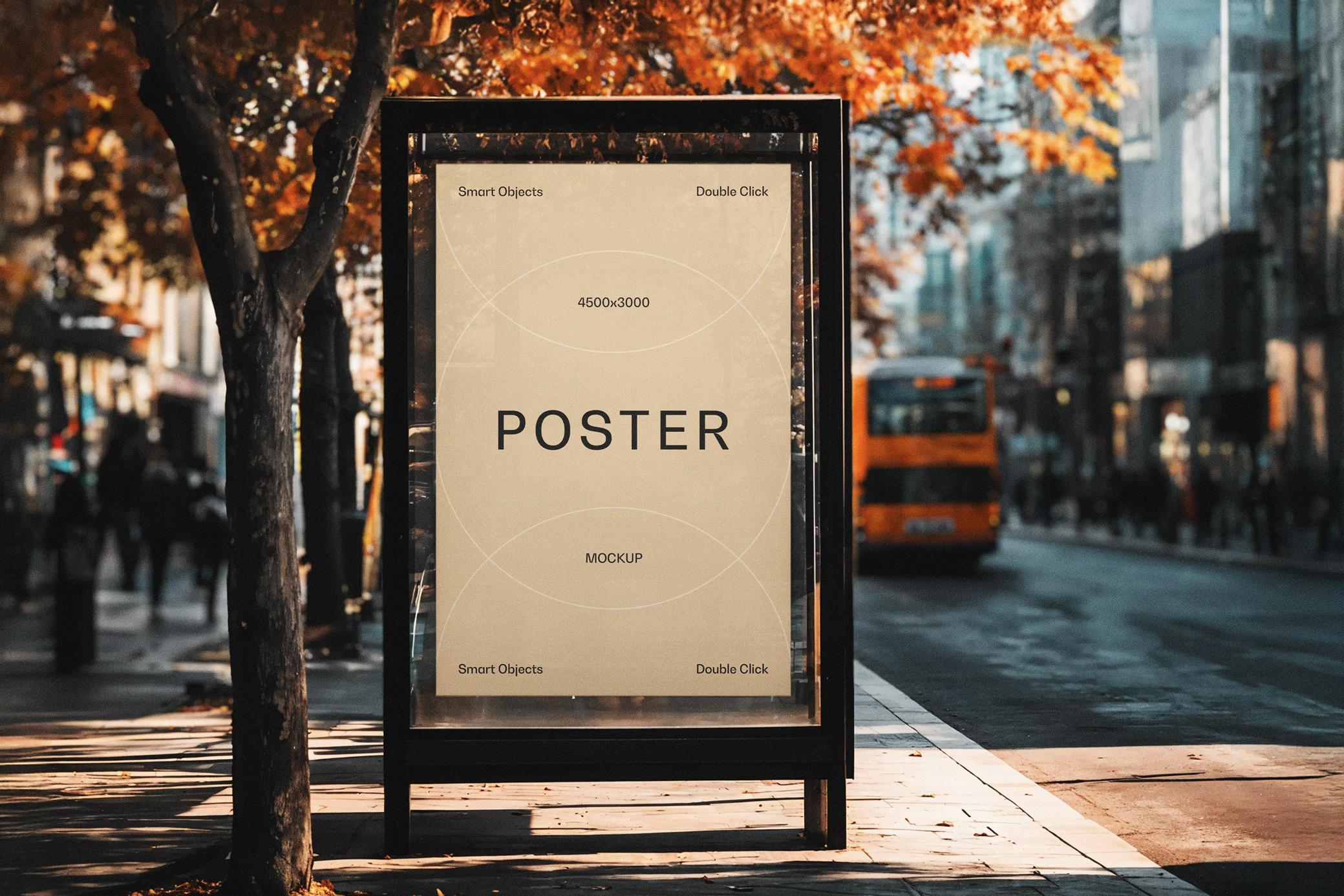 Bus Stop Poster Mockup