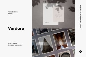 Verdura Stationery Shadow Mockups