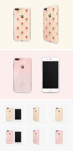 Transparent iPhone 7 Plus Case Mockup Set