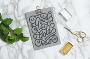 Marbled Lettering Mockups Set