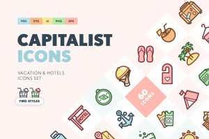 Capitalist Vacation & Hotels Icons