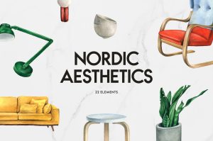 Scandi Interior Watercolor Set