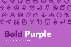 100 Bold Purple Line Icons