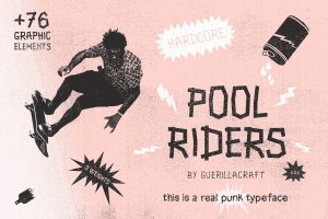 Pool Riders Typeface + Bonus Vector Cut-Outs