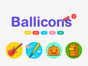 50 Icons From Ballicons 3 Set