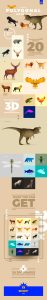 Polygonal Animals Graphics Set