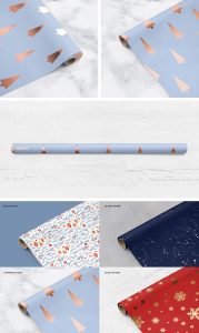 Gift Wrapping Paper Mockup Set