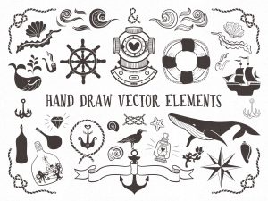 Nautical Vector Graphics Kit