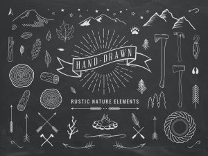 Hand-Drawn Rustic Elements